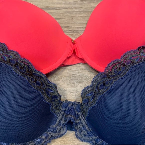 Natori 2 Bras Feathers Lace Contour Pure Luxe Underwired T Shirt - Picture 4 of 12